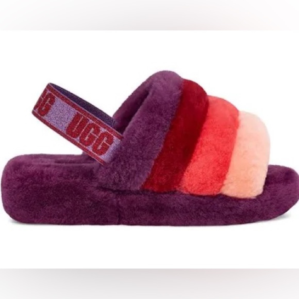 UGG Women’s Fluff Yeah Slide in Purple Ombré Sheepski